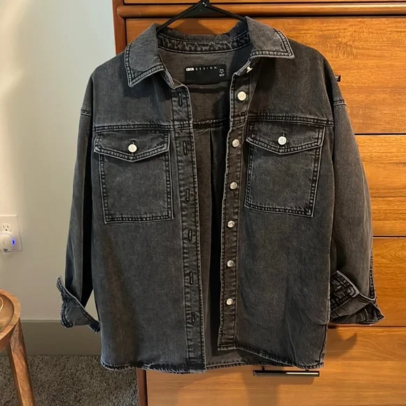 oversized jackets asos black jean jacket